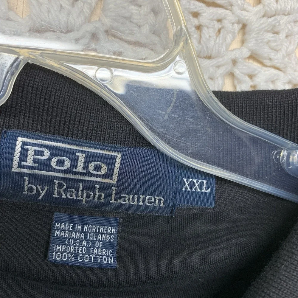 Polo Ralph Lauren Polo Shirt Mens 2XL Black Short Sleeve Red‎ Pony 100%Cotton